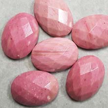 18X25MM FACETED OVAL CABOCHON NEW RHODONITE(4PCS/BAG)